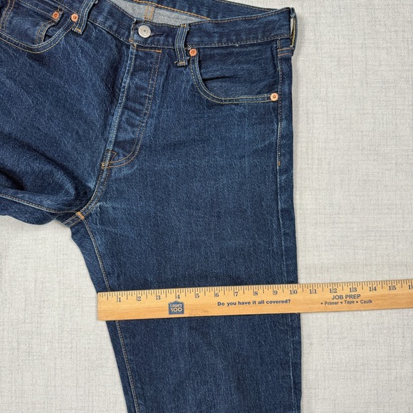 Levi's 501 Premium Jeans Mens 30x32 Blue Denim Straight Leg Button Fly - Picture 7 of 9